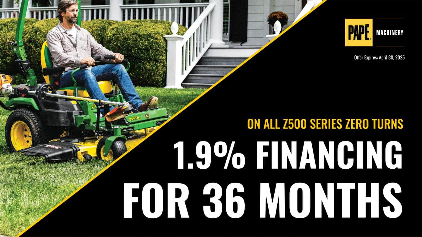 1.9% Financing for 36 Months on All Z500 Series Zero Turns