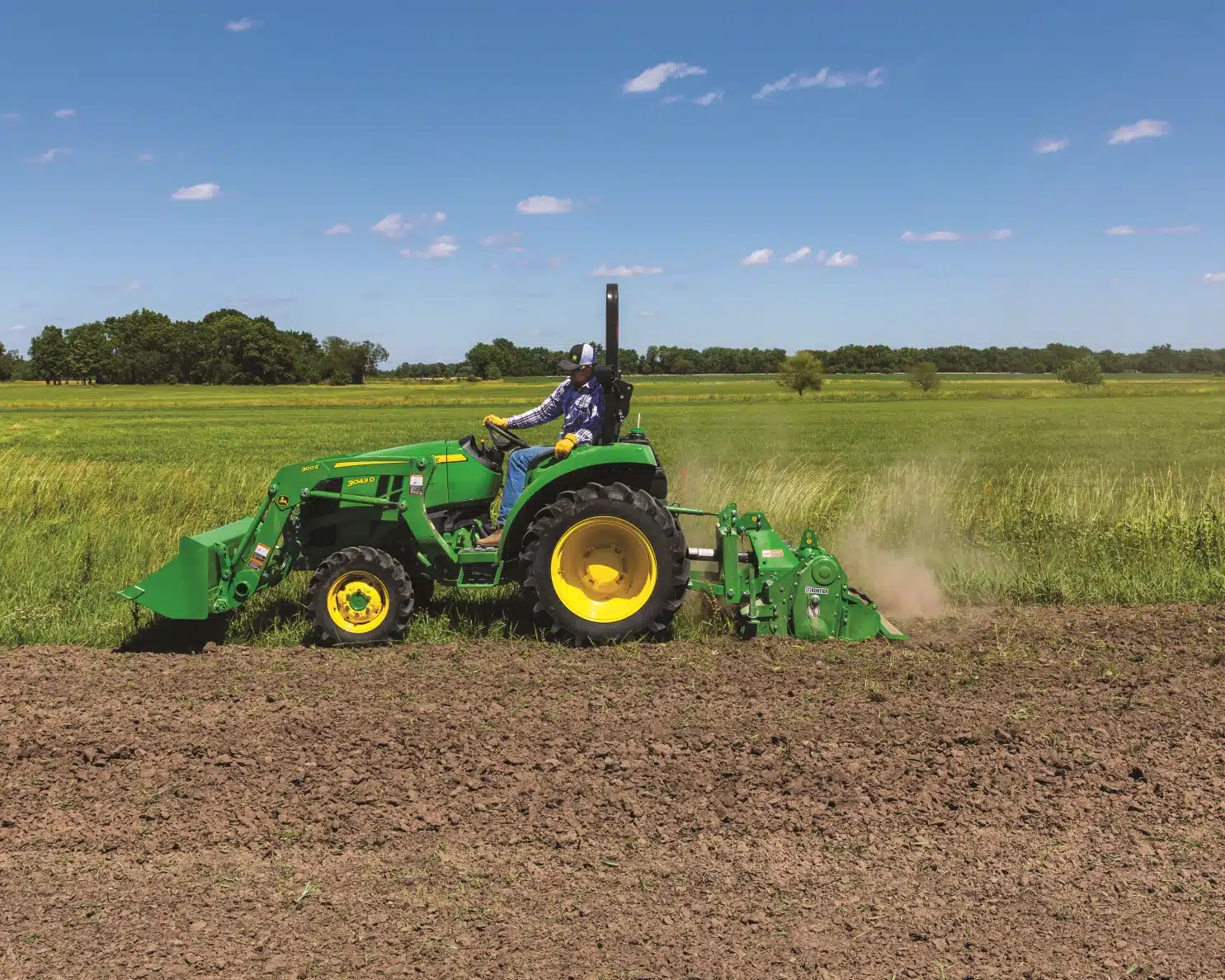 Compact Utility Tractor with Tiller