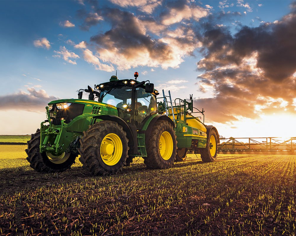 John Deere Tractor - Plowing field John Deere Tractor - Plowing field