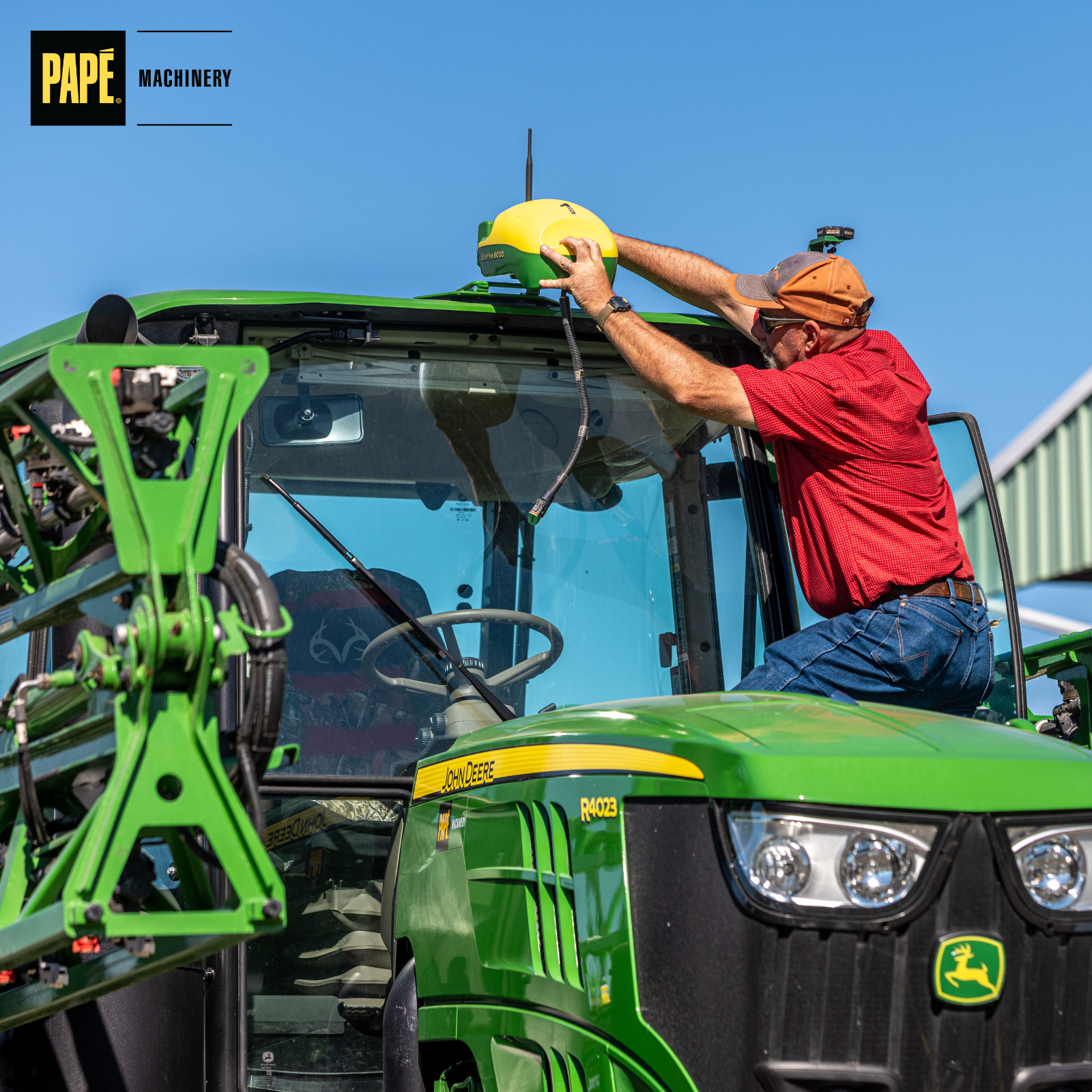 John Deere precision agriculture equipment using advanced technology in the field