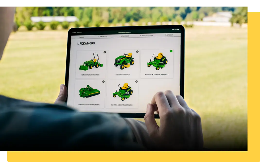 Man looking at tablet